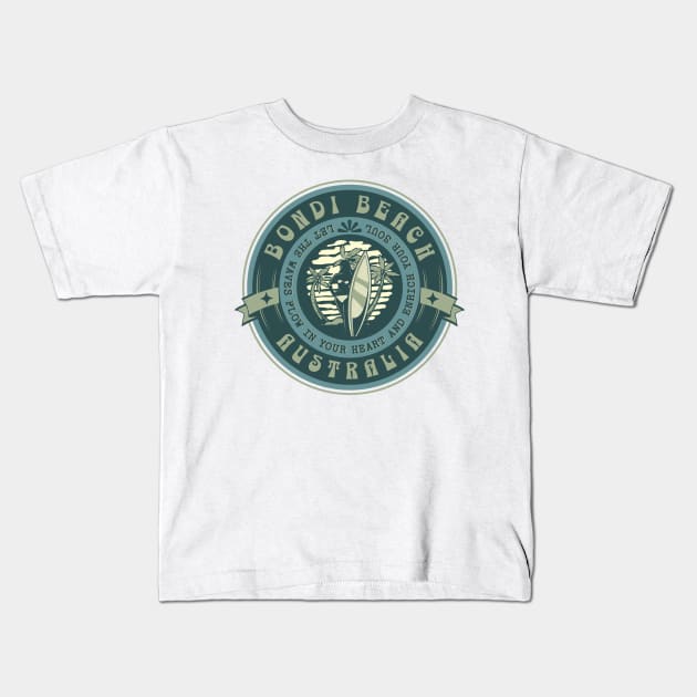 Bondi Beach Kids T-Shirt by alvarsprints